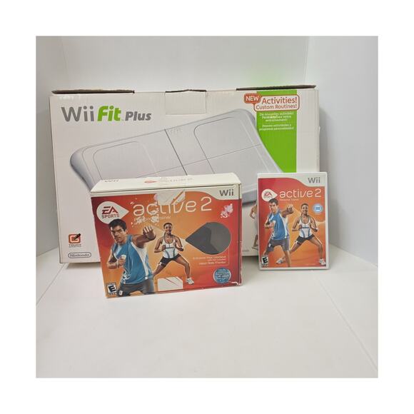 Nintendo Other - Nintendo Wii Fit Plus Balance Board Bundle Active 2 Personal Trainer Game